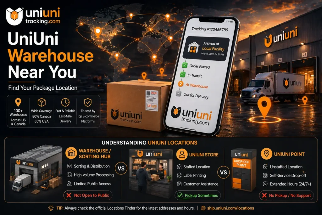 UniUni Warehouse Near Me – Full Updated List & Maps (US + Canada) 2026